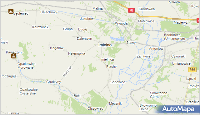 mapa Imielnica, Imielnica na mapie Targeo