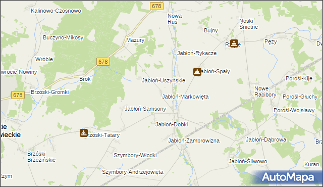 mapa Jabłoń-Markowięta, Jabłoń-Markowięta na mapie Targeo