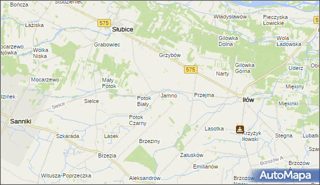 mapa Jamno gmina Słubice, Jamno gmina Słubice na mapie Targeo
