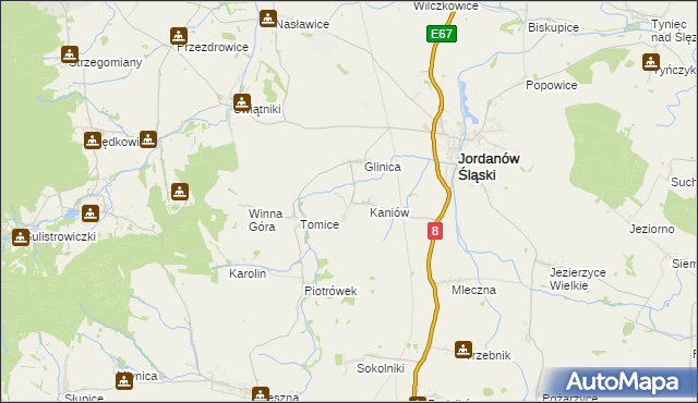 mapa Janówek gmina Jordanów Śląski, Janówek gmina Jordanów Śląski na mapie Targeo