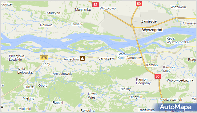 mapa Januszew, Januszew na mapie Targeo