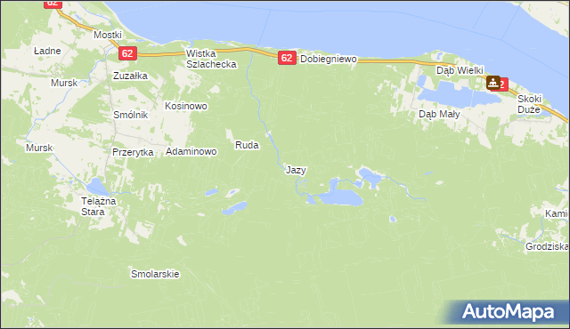 mapa Jazy gmina Włocławek, Jazy gmina Włocławek na mapie Targeo