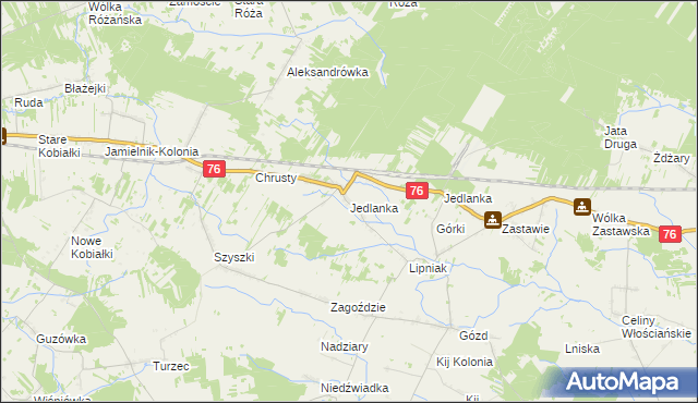 mapa Jedlanka gmina Stoczek Łukowski, Jedlanka gmina Stoczek Łukowski na mapie Targeo