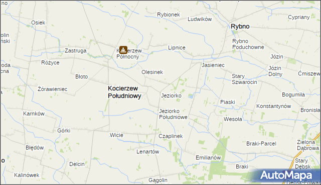 mapa Jeziorko gmina Kocierzew Południowy, Jeziorko gmina Kocierzew Południowy na mapie Targeo