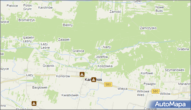 mapa Józefów gmina Kampinos, Józefów gmina Kampinos na mapie Targeo
