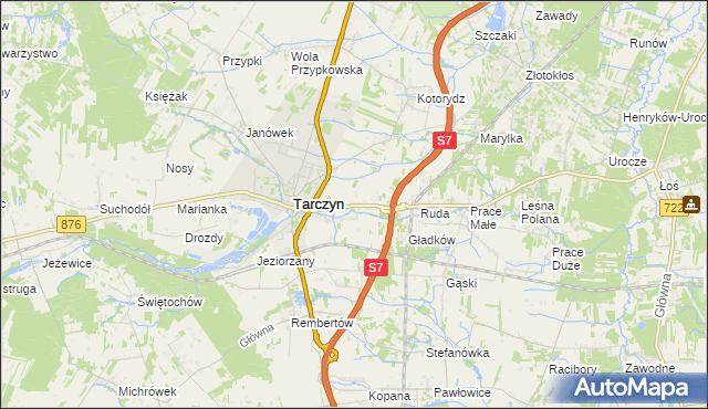 mapa Józefowice gmina Tarczyn, Józefowice gmina Tarczyn na mapie Targeo