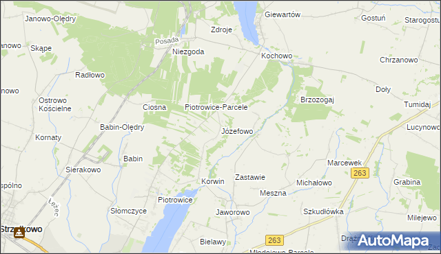mapa Józefowo gmina Słupca, Józefowo gmina Słupca na mapie Targeo