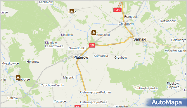 mapa Kamianka gmina Platerów, Kamianka gmina Platerów na mapie Targeo