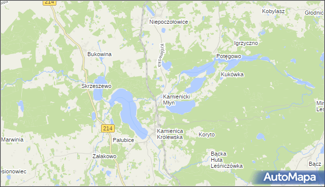 mapa Kamienicki Młyn, Kamienicki Młyn na mapie Targeo