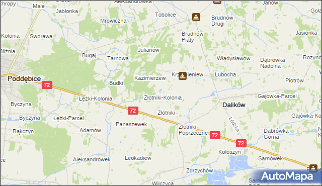 mapa Kazimierzów gmina Dalików, Kazimierzów gmina Dalików na mapie Targeo