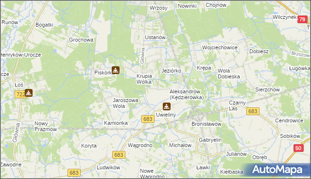 mapa Kędzierówka, Kędzierówka na mapie Targeo