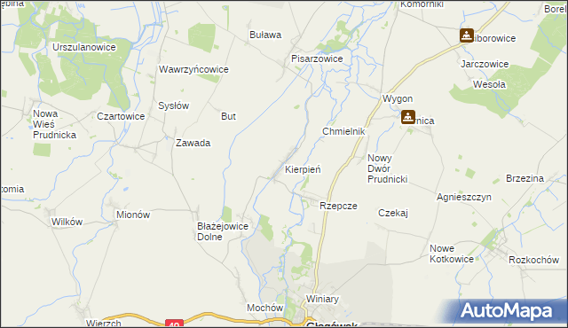 mapa Kierpień, Kierpień na mapie Targeo