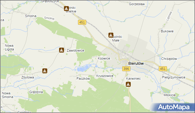 mapa Kijowice, Kijowice na mapie Targeo