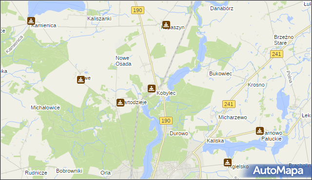 mapa Kobylec gmina Wągrowiec, Kobylec gmina Wągrowiec na mapie Targeo