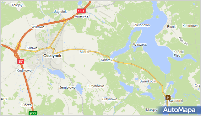 mapa Kołatek, Kołatek na mapie Targeo