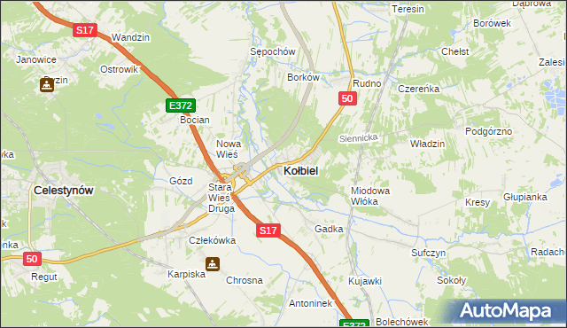 mapa Kołbiel, Kołbiel na mapie Targeo