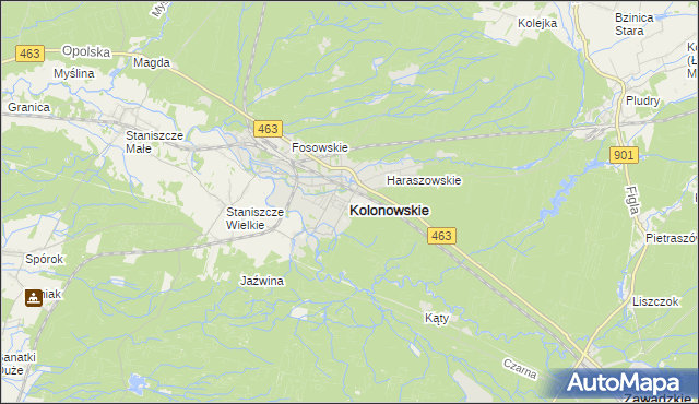 mapa Kolonowskie, Kolonowskie na mapie Targeo