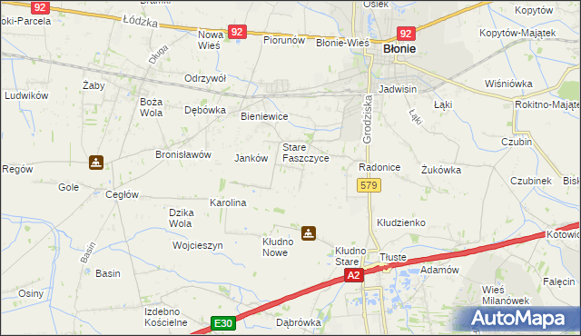 mapa Konstantów gmina Błonie, Konstantów gmina Błonie na mapie Targeo