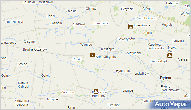 mapa Konstantynów gmina Kocierzew Południowy, Konstantynów gmina Kocierzew Południowy na mapie Targeo