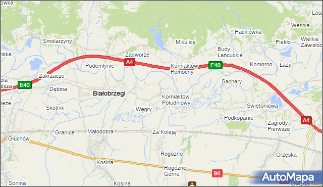 mapa Korniaktów Południowy, Korniaktów Południowy na mapie Targeo