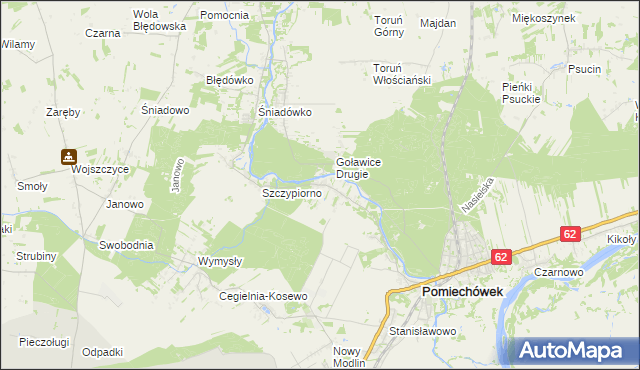 mapa Kosewko, Kosewko na mapie Targeo