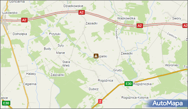 mapa Koszeliki, Koszeliki na mapie Targeo