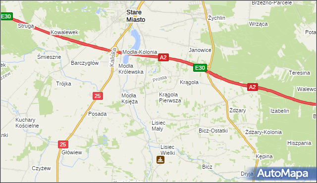 mapa Krągola Pierwsza, Krągola Pierwsza na mapie Targeo