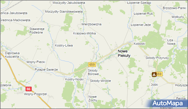 mapa Krasowo-Częstki, Krasowo-Częstki na mapie Targeo