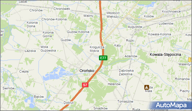 mapa Krogulcza Sucha, Krogulcza Sucha na mapie Targeo