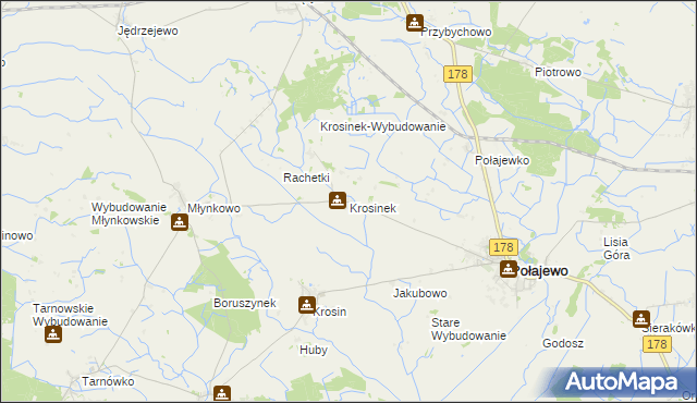 mapa Krosinek, Krosinek na mapie Targeo