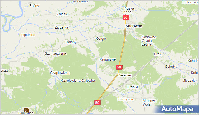 mapa Krupińskie, Krupińskie na mapie Targeo