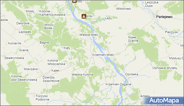 mapa Krzemień-Wieś, Krzemień-Wieś na mapie Targeo