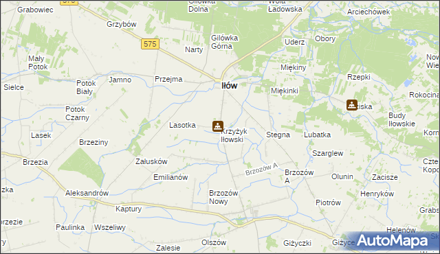 mapa Krzyżyk Iłowski, Krzyżyk Iłowski na mapie Targeo