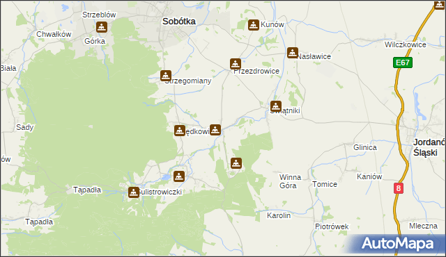 mapa Księginice Małe, Księginice Małe na mapie Targeo