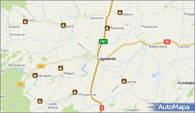 mapa Łagiewniki powiat dzierżoniowski, Łagiewniki powiat dzierżoniowski na mapie Targeo