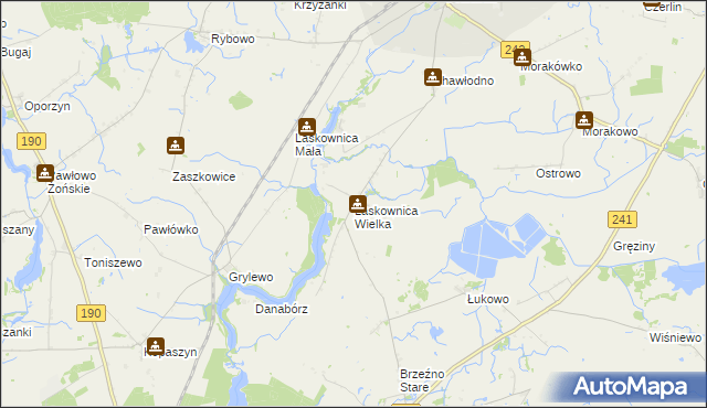 mapa Laskownica Wielka, Laskownica Wielka na mapie Targeo