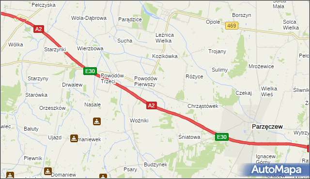 mapa Łążki, Łążki na mapie Targeo