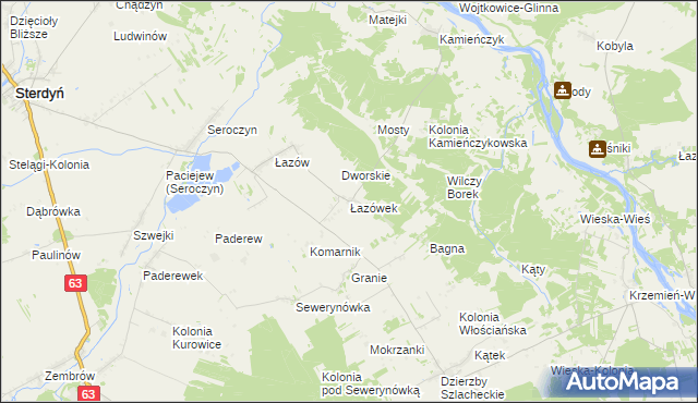 mapa Łazówek, Łazówek na mapie Targeo