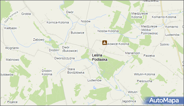 mapa Leśna Podlaska, Leśna Podlaska na mapie Targeo