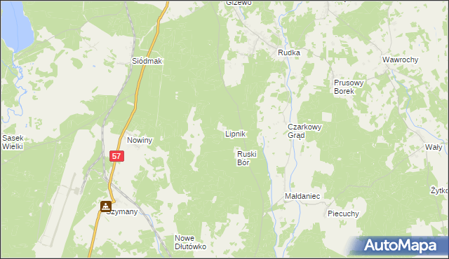 mapa Lipnik gmina Szczytno, Lipnik gmina Szczytno na mapie Targeo