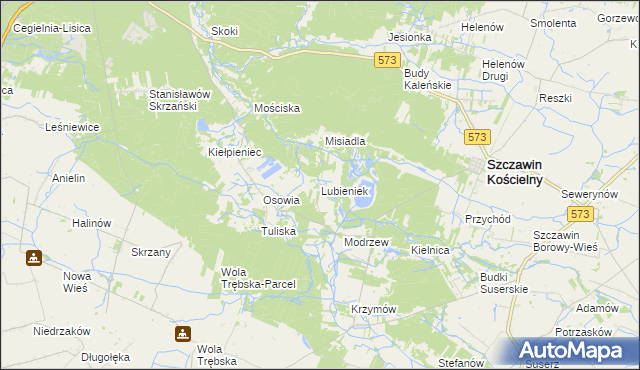 mapa Lubieniek, Lubieniek na mapie Targeo