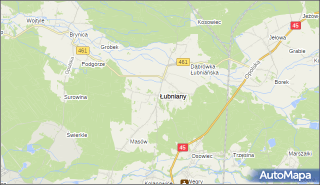 mapa Łubniany, Łubniany na mapie Targeo