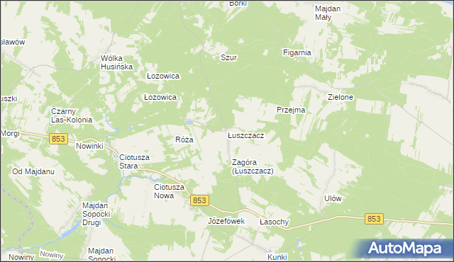 mapa Łuszczacz, Łuszczacz na mapie Targeo