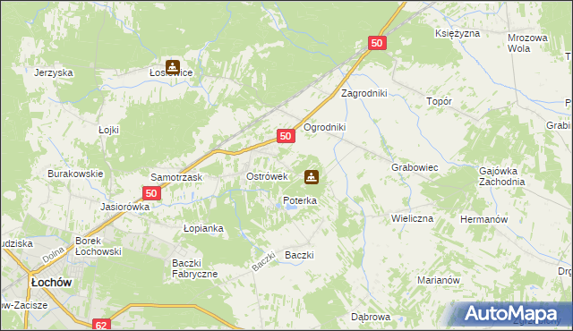 mapa Majdan gmina Łochów, Majdan gmina Łochów na mapie Targeo