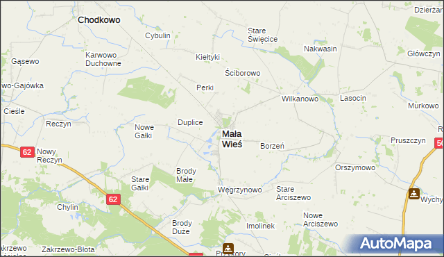 mapa Mała Wieś powiat płocki, Mała Wieś powiat płocki na mapie Targeo