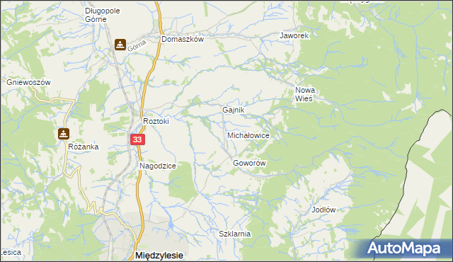 mapa Michałowice gmina Międzylesie, Michałowice gmina Międzylesie na mapie Targeo