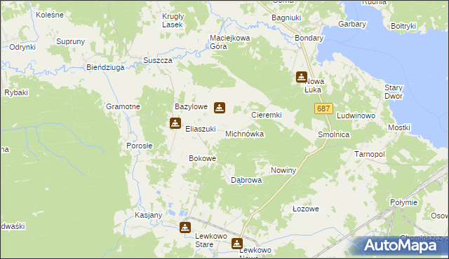 mapa Michnówka, Michnówka na mapie Targeo