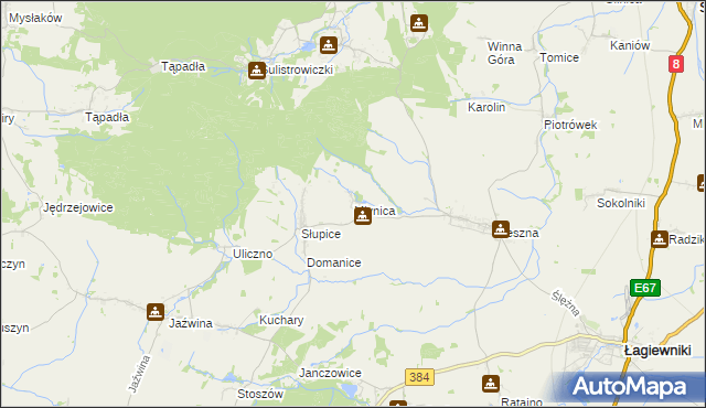 mapa Młynica, Młynica na mapie Targeo