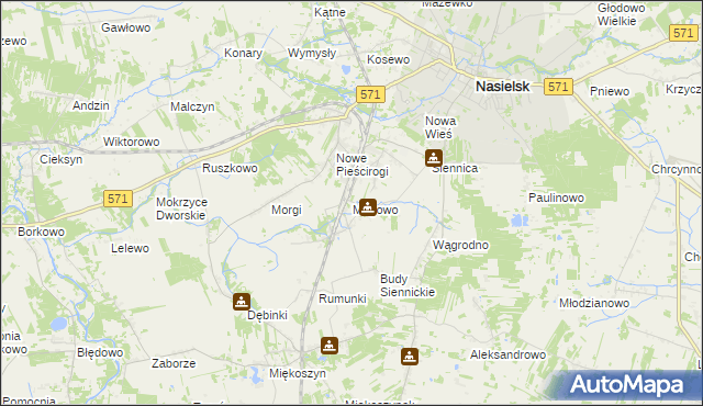 mapa Mogowo, Mogowo na mapie Targeo