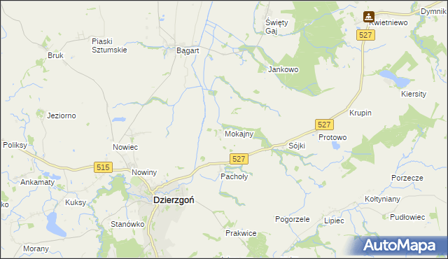 mapa Mokajny, Mokajny na mapie Targeo